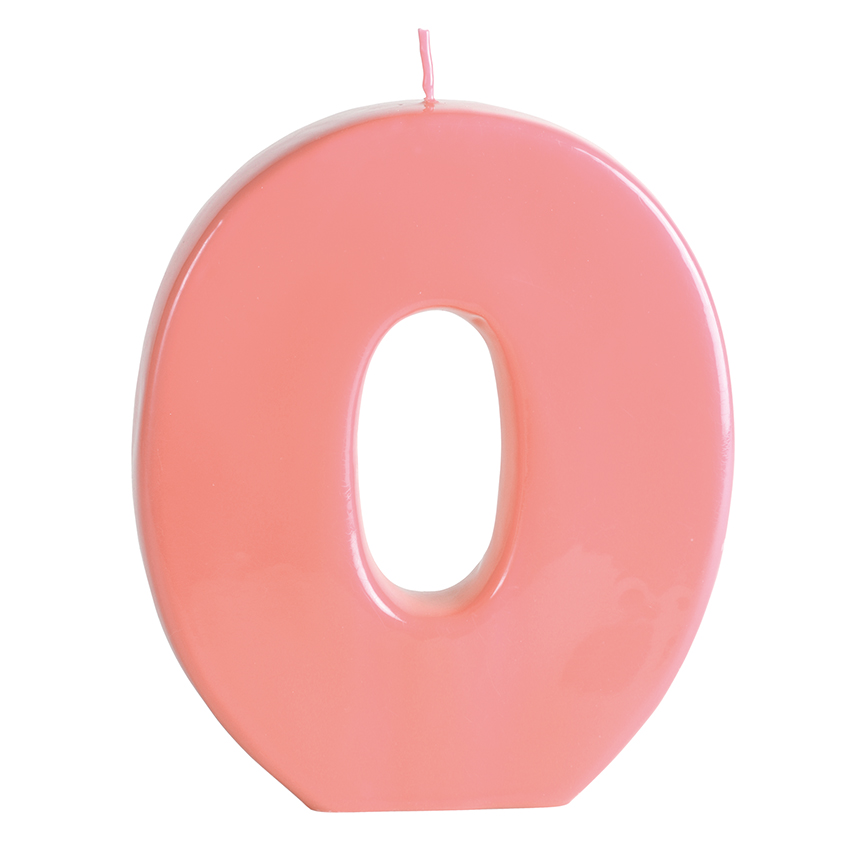 BIG NUMBER CANDLE – 0 – BLUSH