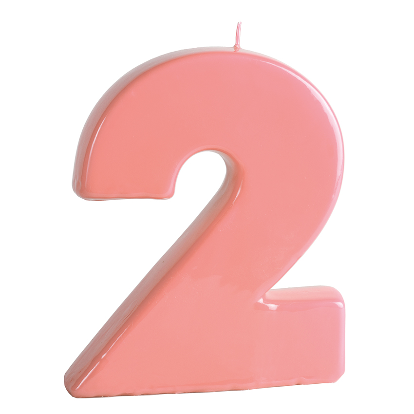 BIG NUMBER CANDLE – 2 – BLUSH
