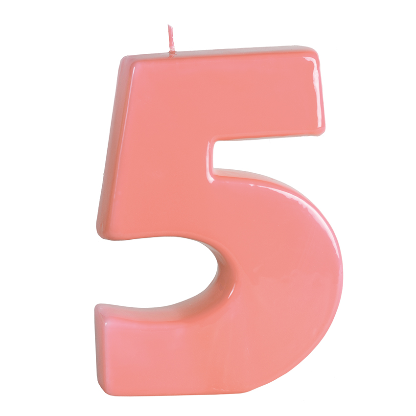 BIG NUMBER CANDLE – 5 – BLUSH