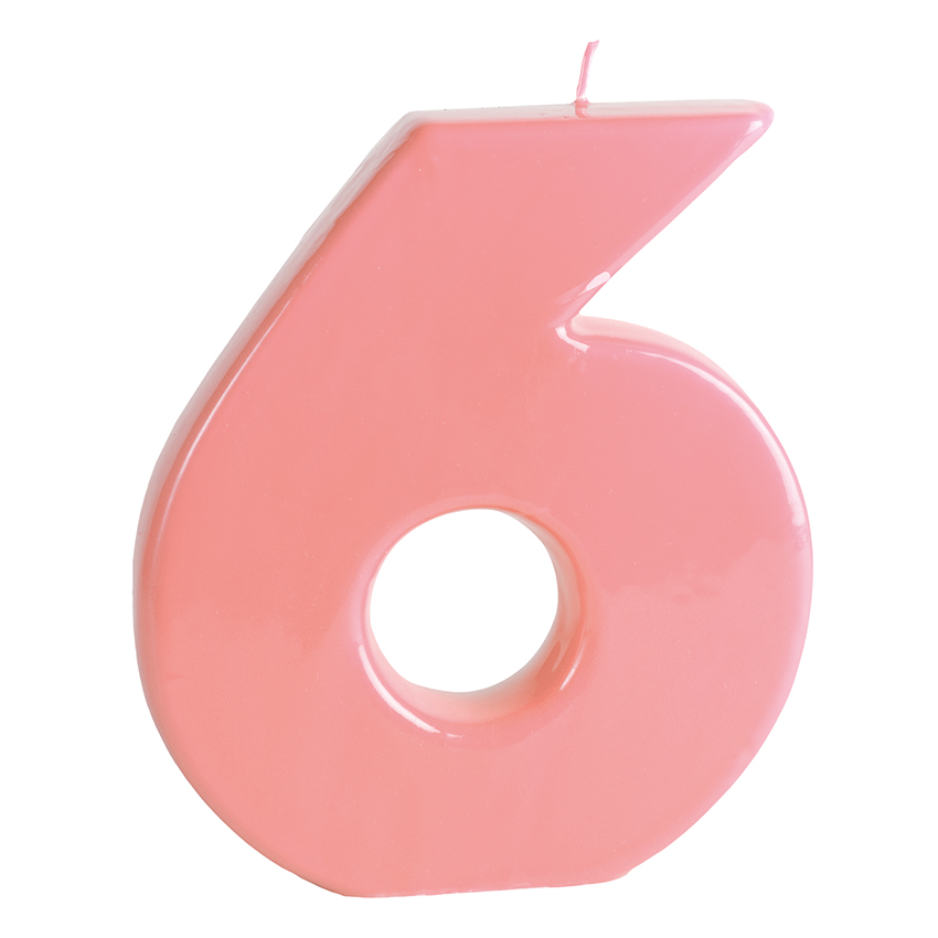 BIG NUMBER CANDLE – 6 – BLUSH