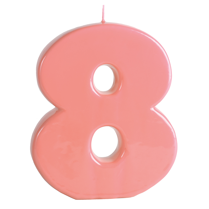 BIG NUMBER CANDLE – 8 – BLUSH