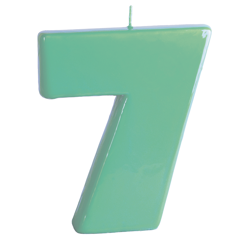 BIG NUMBER CANDLE – 7 – SAGE