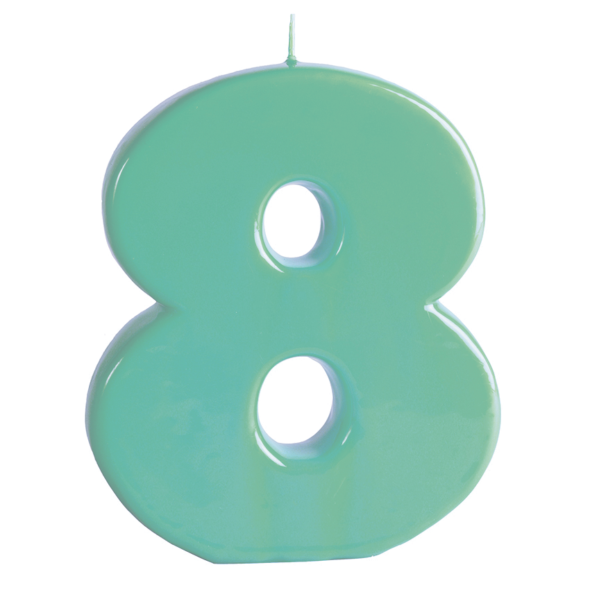 BIG NUMBER CANDLE – 8 – SAGE